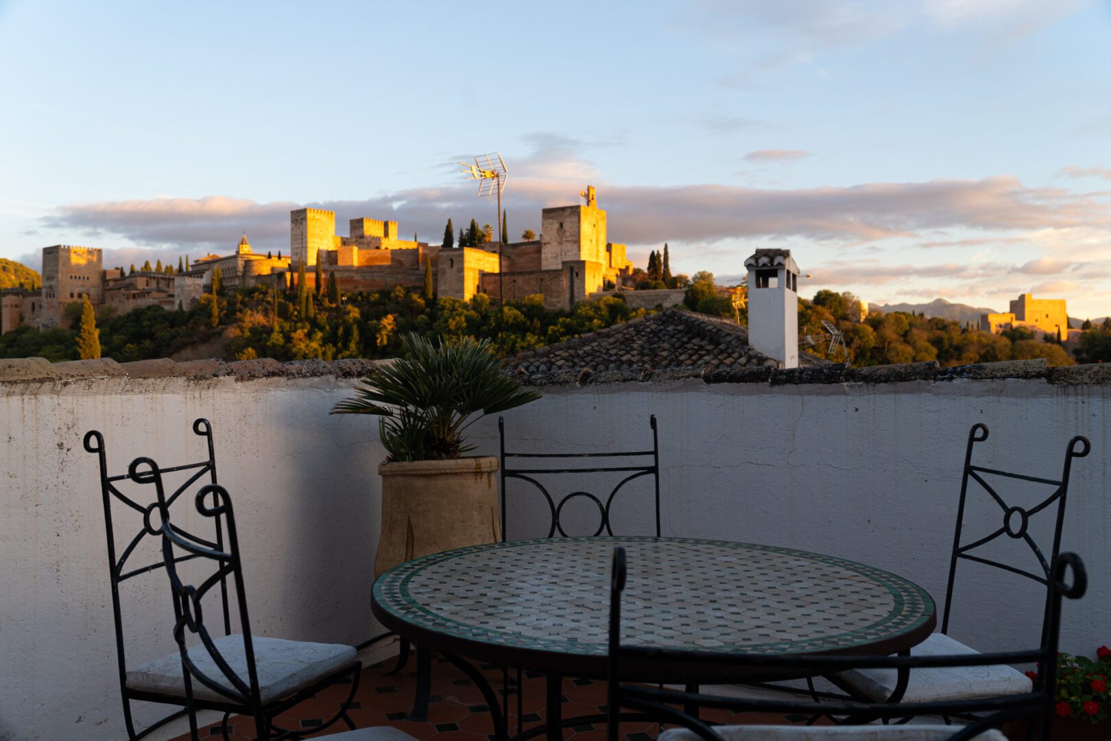 vistas desde la casa de doña sancha a la Alhambra atardecer